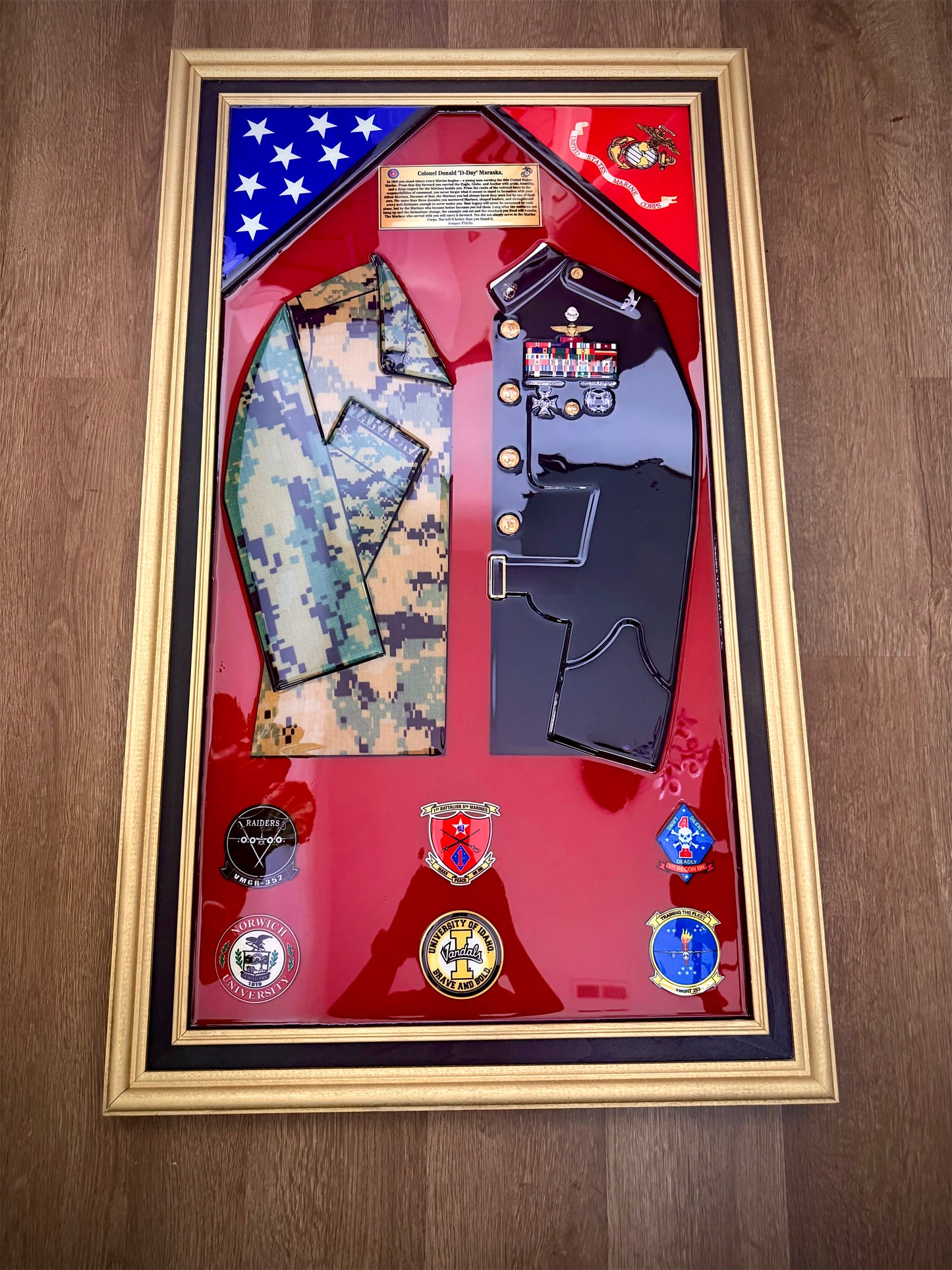Dual Blouse Military Epoxy Resin Display – Side-by-Side Service Shadow Box