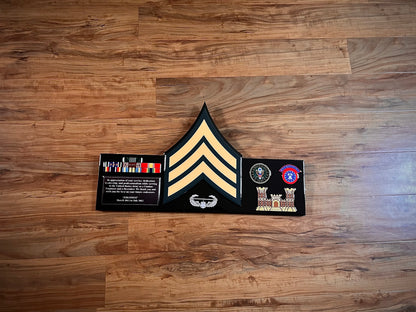 Army Chevron Rank Plaque V.2 – Custom Engraved NCO and Officer Promotion & Retirement Gift