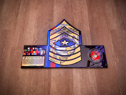 USMC Chevron Rank Plaque V.1 – Marine Corps NCO and Officer Promotion & Retirement Gift