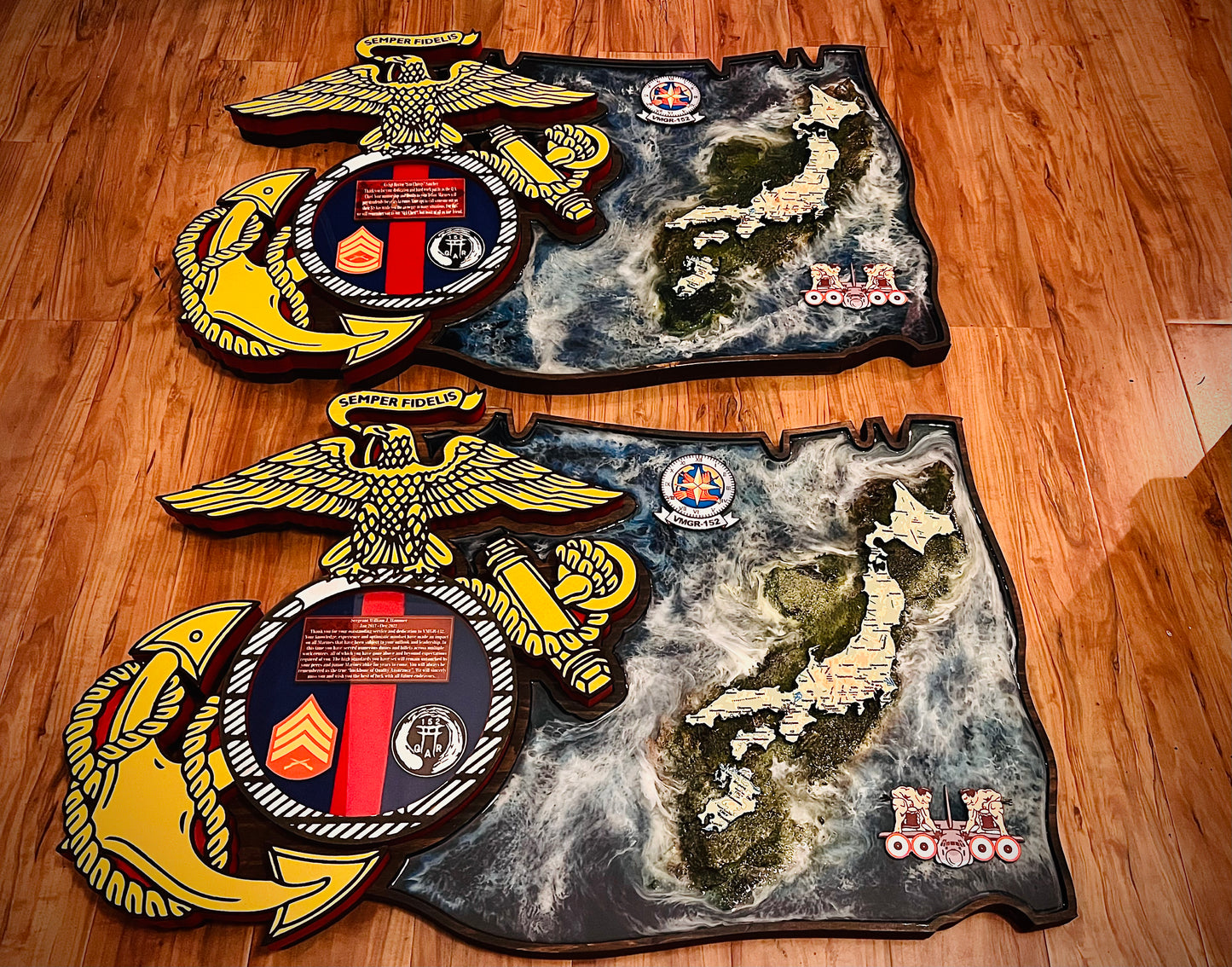 USMC EGA Island Plaque – Marine Corps Eagle Globe Anchor Retirement Gift