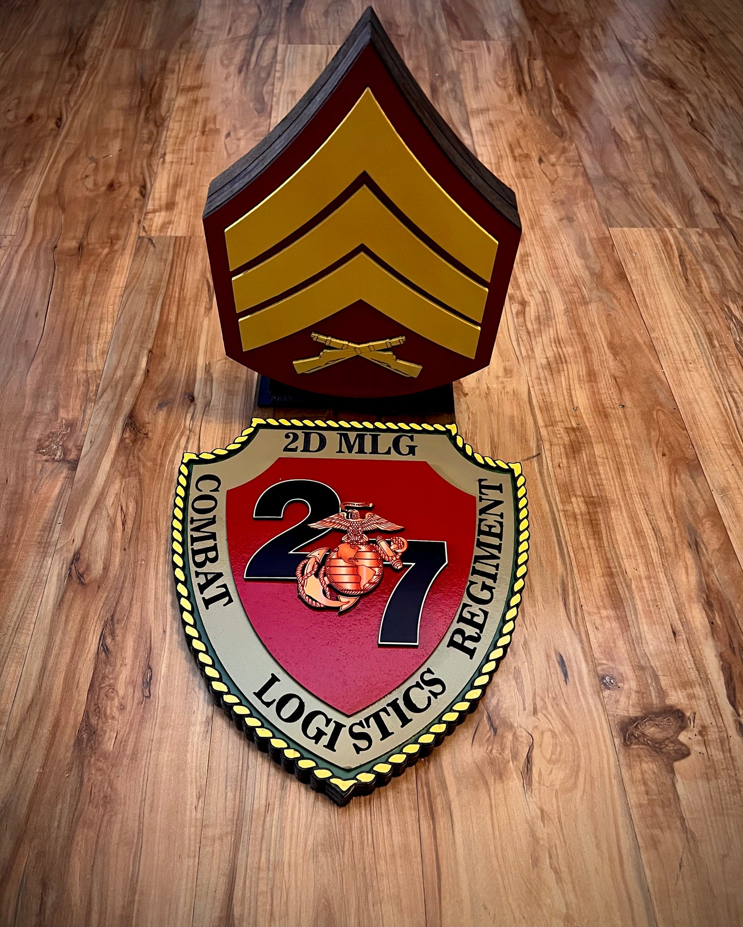 Military Chevron Desk Stand – Custom Rank Display for Marines & Army NCOs and Officers