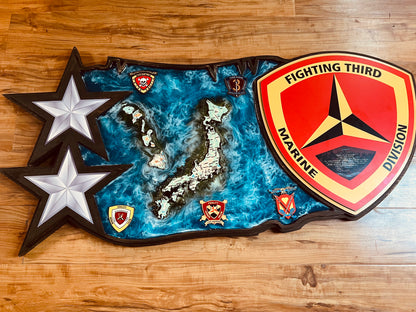 USMC EGA Island Plaque with Rank – Marine Corps Retirement & Promotion Gift