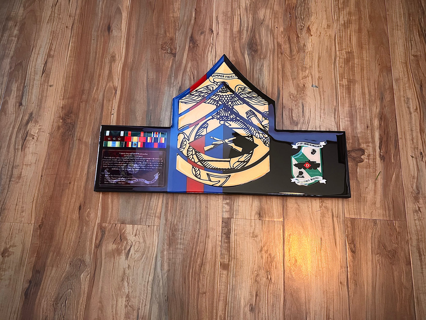 USMC Chevron Rank Plaque V.1 – Marine Corps NCO and Officer Promotion & Retirement Gift