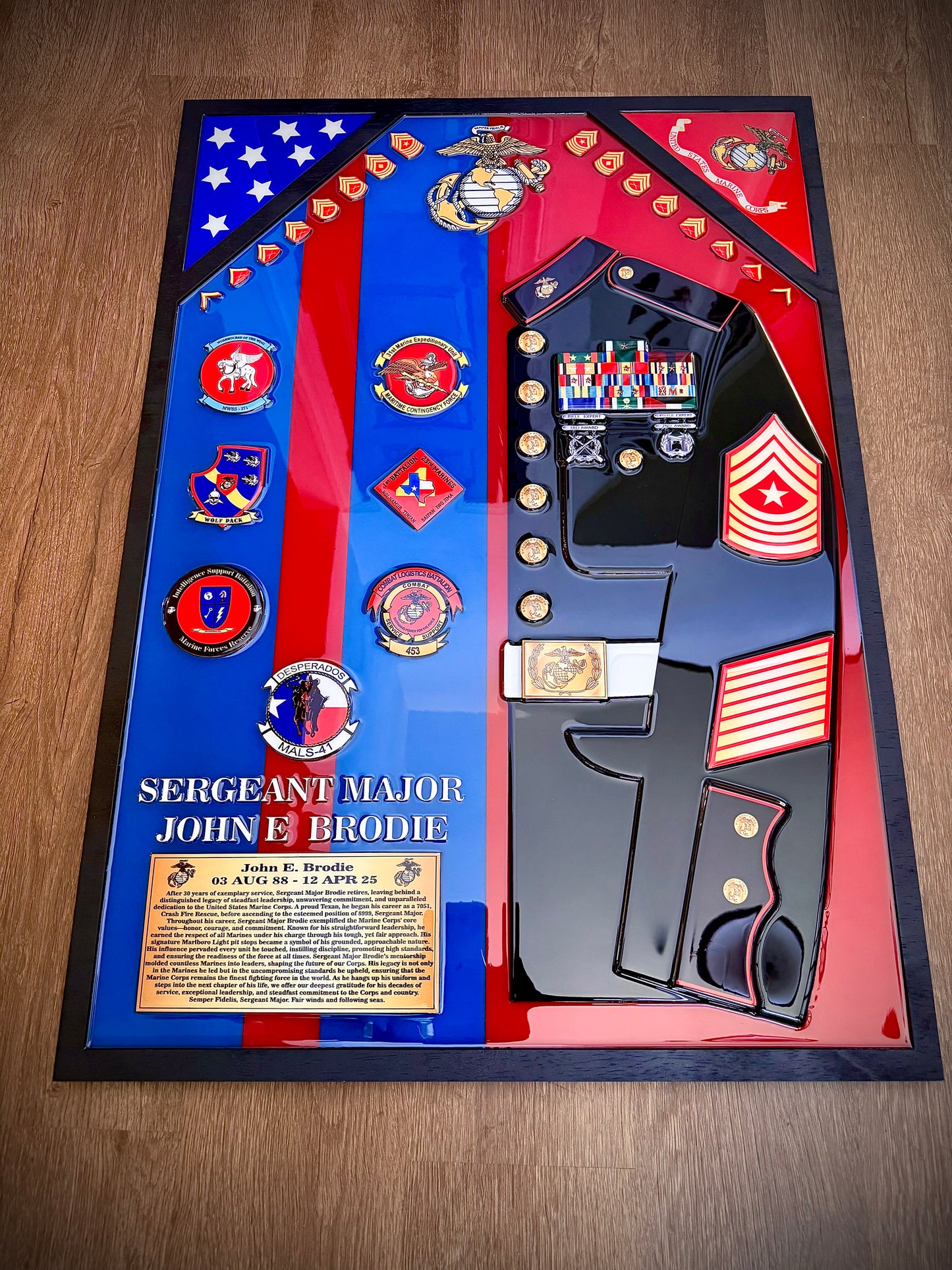 Military Epoxy Resin Shadow Box – Custom Veteran Service Display