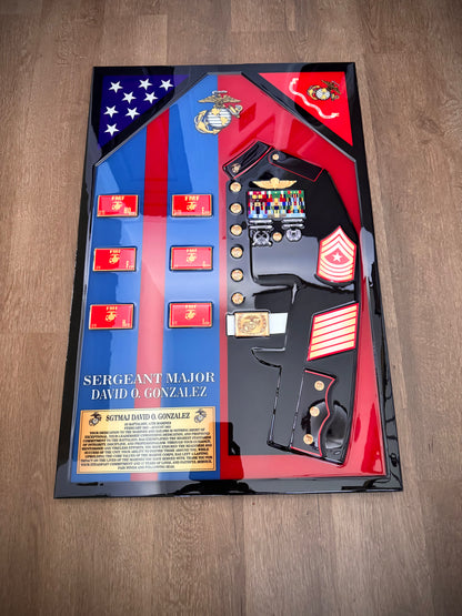 Military Epoxy Resin Shadow Box – Custom Veteran Service Display