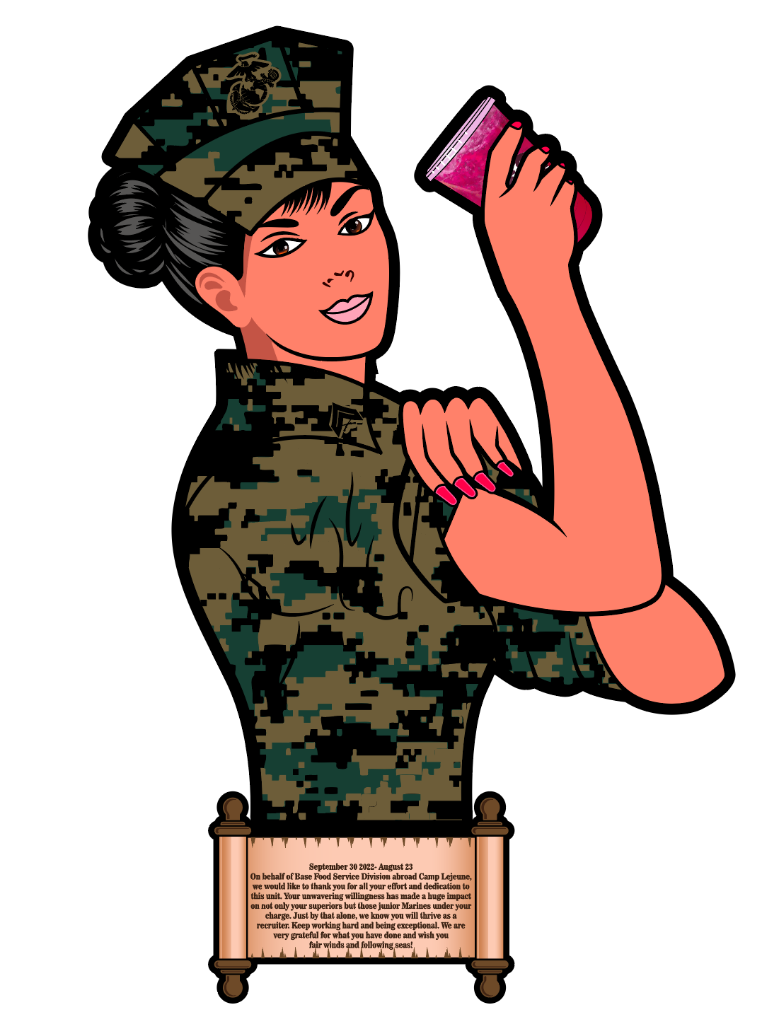 "She Who Served" Display Plaque