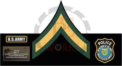 Army Chevron Rank Plaque V.2 – Custom Engraved NCO and Officer Promotion & Retirement Gift