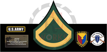 Army Chevron Rank Plaque V.2 – Custom Engraved NCO and Officer Promotion & Retirement Gift