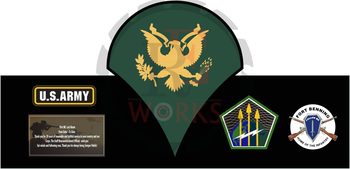 Army Chevron Rank Plaque V.2 – Custom Engraved NCO and Officer Promotion & Retirement Gift