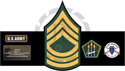 Army Chevron Rank Plaque V.2 – Custom Engraved NCO and Officer Promotion & Retirement Gift