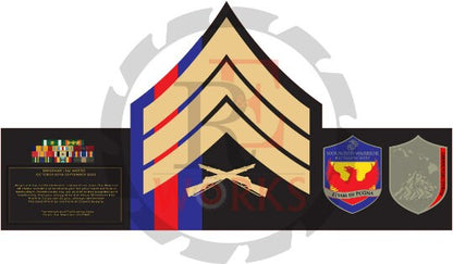 USMC Chevron Rank Plaque V.1 – Marine Corps NCO and Officer Promotion & Retirement Gift