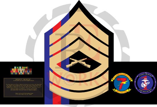 USMC Chevron Rank Plaque V.1 – Marine Corps NCO and Officer Promotion & Retirement Gift