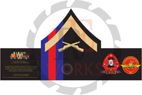 USMC Chevron Rank Plaque V.1 – Marine Corps NCO and Officer Promotion & Retirement Gift