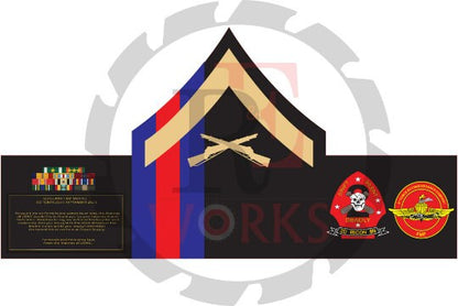 USMC Chevron Rank Plaque V.1 – Marine Corps NCO and Officer Promotion & Retirement Gift