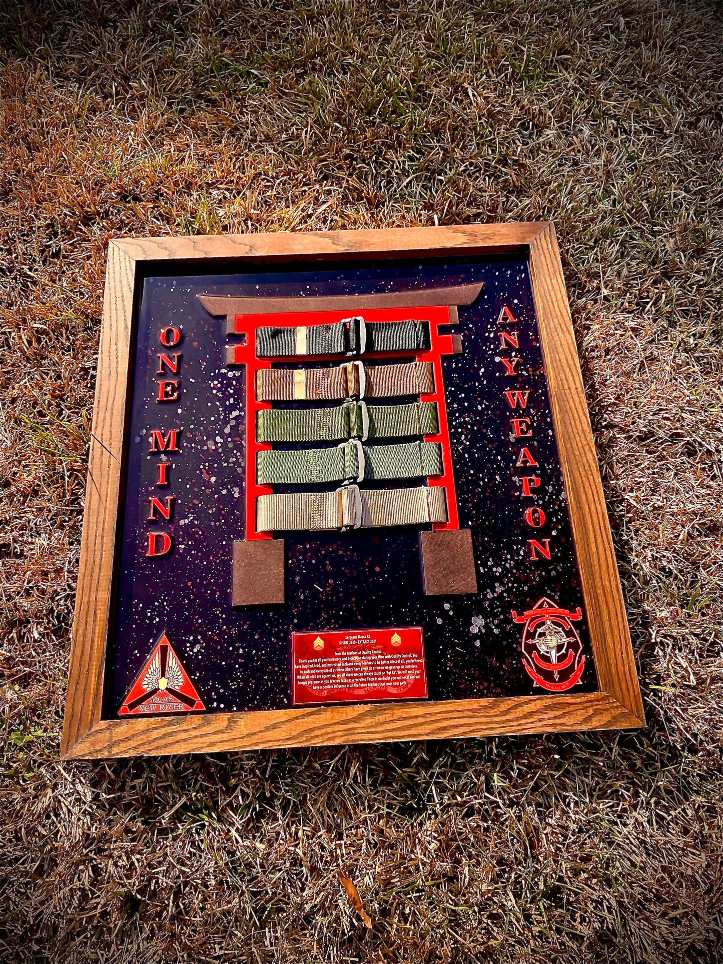 USMC MCMAP Martial Arts Belt Plaque – Marine Corps Combat Achievement Display