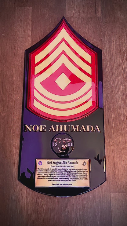 Custom Military Rank Insignia Display Board