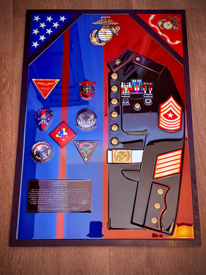 Military Epoxy Resin Shadow Box – Custom Veteran Service Display