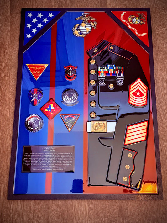 Military Epoxy Resin Shadow Box – Custom Veteran Service Display